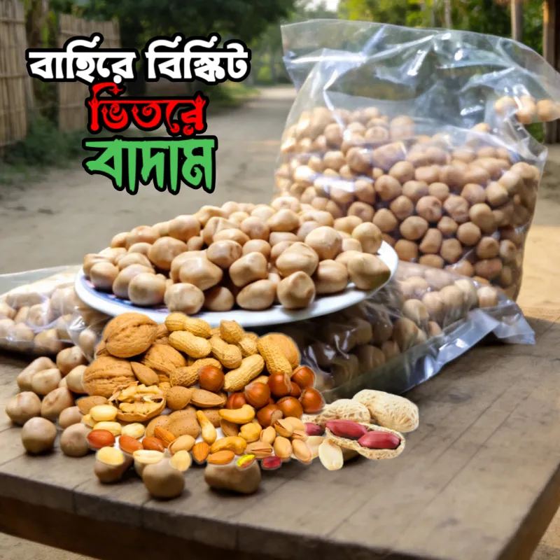 🥜 বিস্কুট বাদাম, কাঠ বাদাম ,বাইরে বিস্কুট ভিতরে বাদাম | Sweet & Crunchy Nut Snack | বন্য বাজার | Bonno Bazar